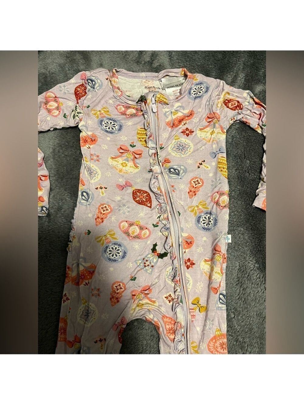 Posh Peanut Holly Ruffle One Piece Pajama - Picture 2 of 4